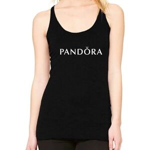Bedazzled black Pandora diamond tank top XL